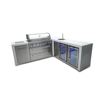 Mont Alpi MAi805-D90BEVFC 44-inch 6-Burner 115000 BTU 90 Degree Corner Deluxe Stainless Steel Gas Outdoor Kitchen Barbecue Island Grill + Lockable Com | Wayfair North America