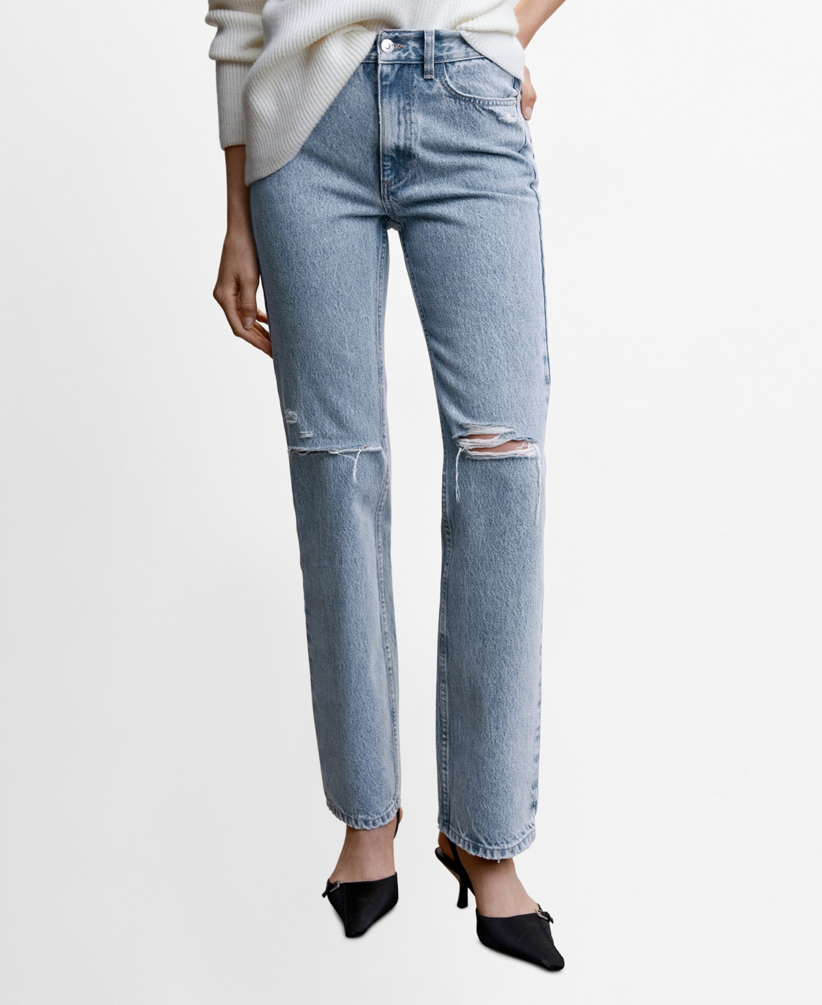 Mango Women's Decorative Broken Straight Jeans | Macys (US)