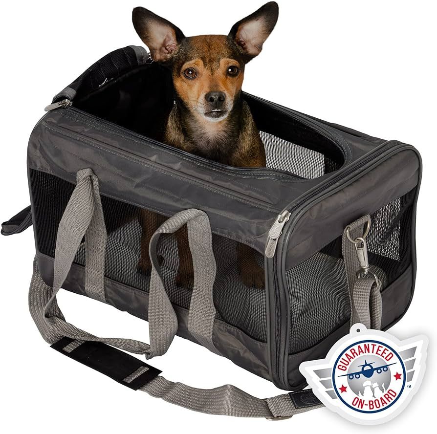 Sherpa Original Deluxe Travel Pet Carrier, Airline Approved & Guaranteed On Board - Charcoal Gray... | Amazon (US)