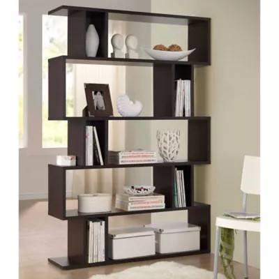 Baxton Studios Goodwin 5-Level Bookcase in Dark Brown | Bed Bath & Beyond