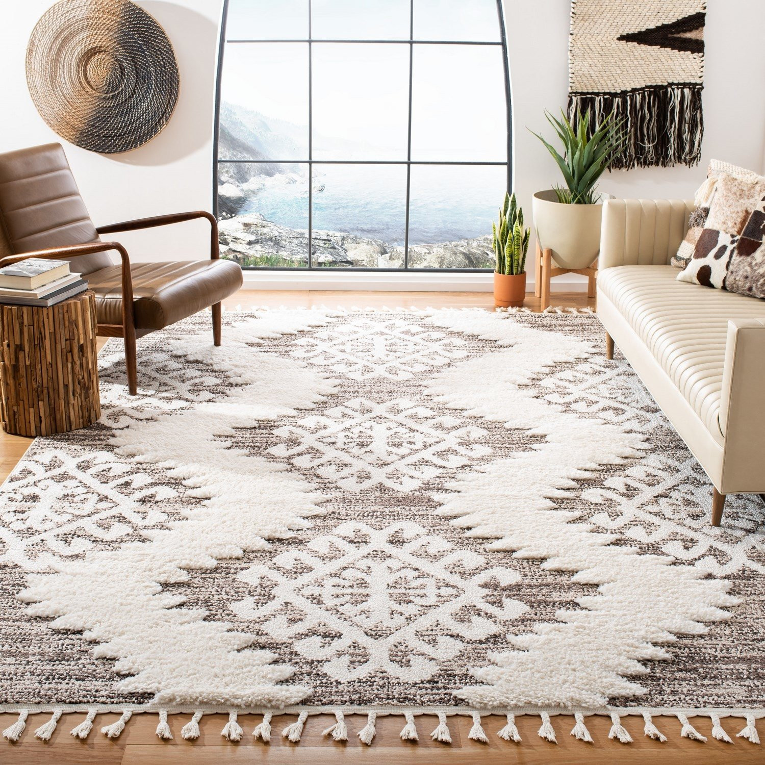 Safavieh Moroccan Tassel Shag Desmond Southwestern Area Rug | Walmart (US)