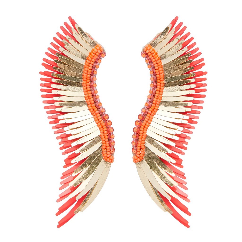 Madeline Earrings Gold Neon Orange | Mignonne Gavigan