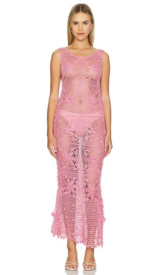 Crochet Dress in Rose | Revolve Clothing (Global)
