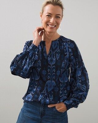 Pleat Sleeve Ikat Print Top | Chico's