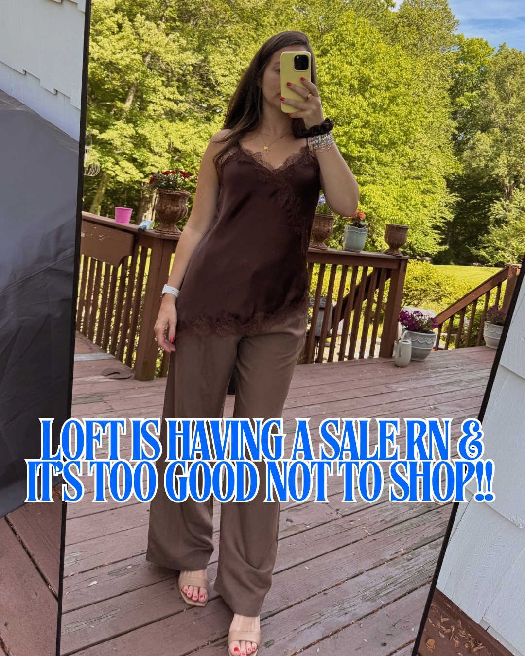 LOFT SALE! Everything is 50% off plus an extra 15% off!!! 

Sizing info:
Wearing size M in all of the bottoms
Wearing size 27 in the jeans
Size small in the tops except size M in the white one