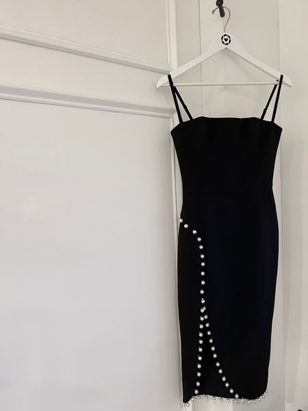 Prettiest pearl trimmed dress from Anthropologie! Great black dress for fall holiday parties or as a wedding guest 

#LTKCon #LTKwedding #LTKstyletip