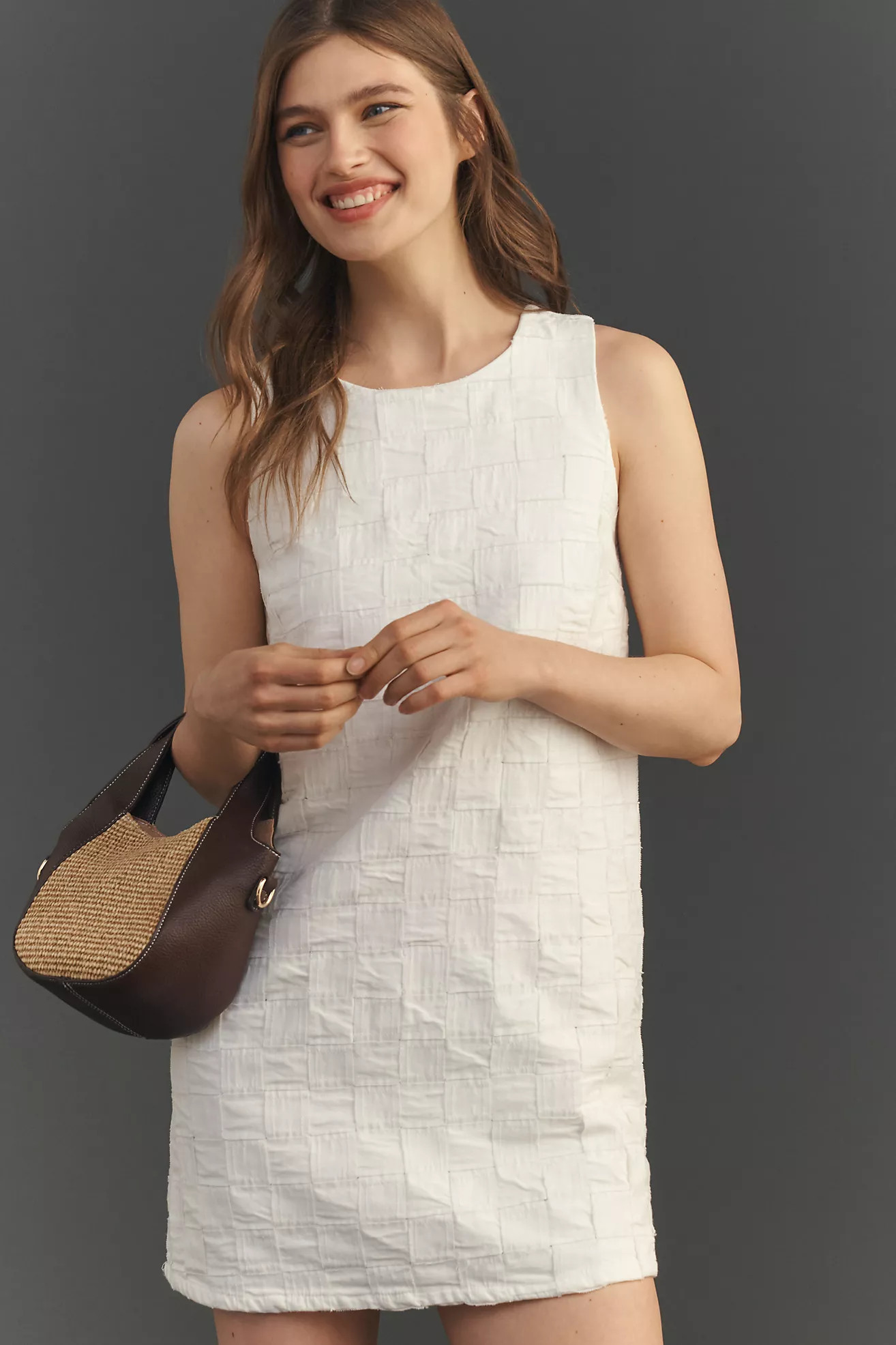 Maeve Textured Denim Shift Dress | Anthropologie (US)