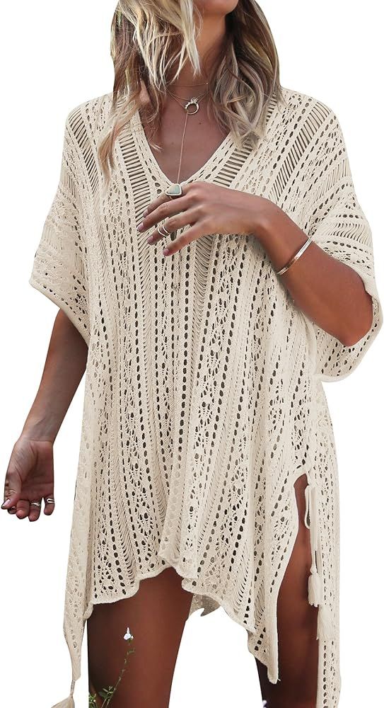 Women’s Bathing Suit Cover Up for Beach Pool Swimwear Crochet Dress | Amazon (US)
