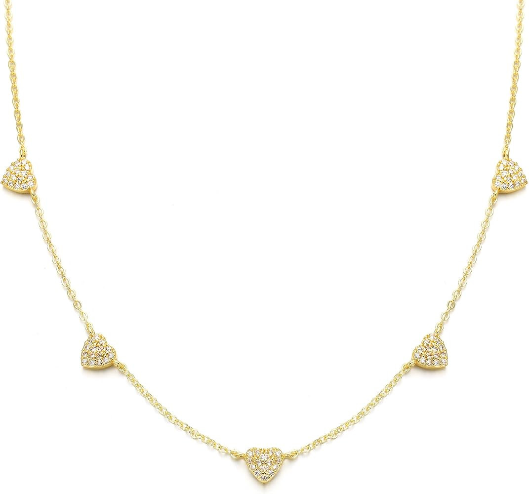 M MOOHAM Gold plated Clover Heart Pearl Butterfly Star flower Choker Necklace for Women - Dainty ... | Amazon (US)