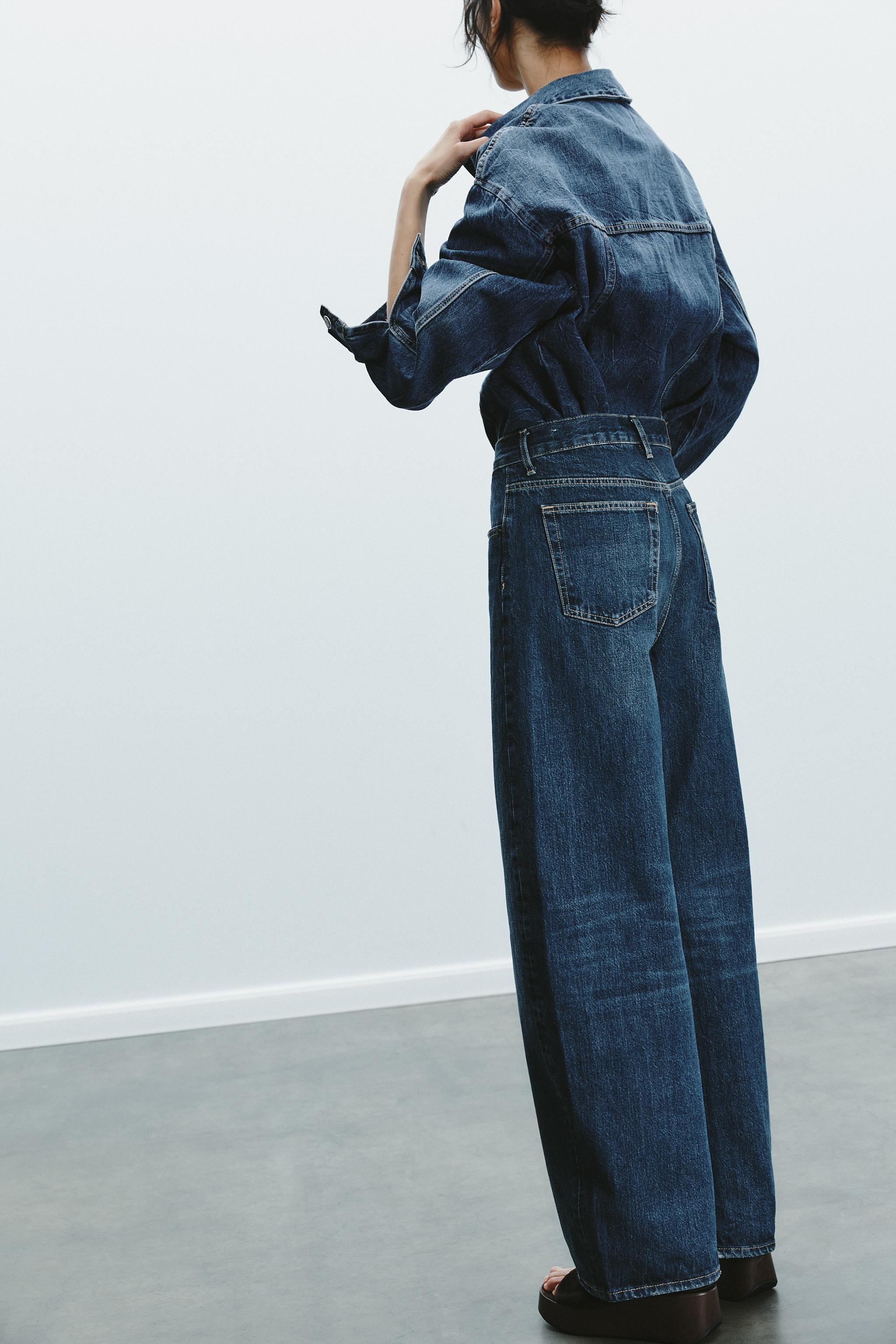 TRF MID-RISE CROSSED WAIST BAGGY JEANS | Zara US