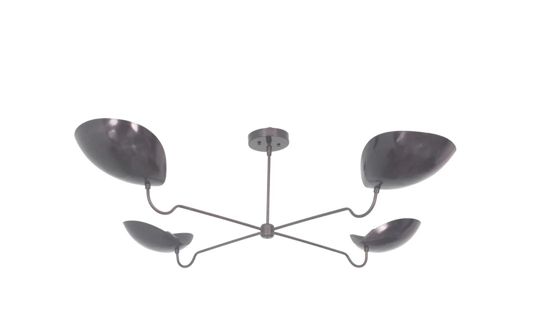 4 Light Curved Shades Pendant Mid Century Modern Raw Brass - Etsy | Etsy (US)