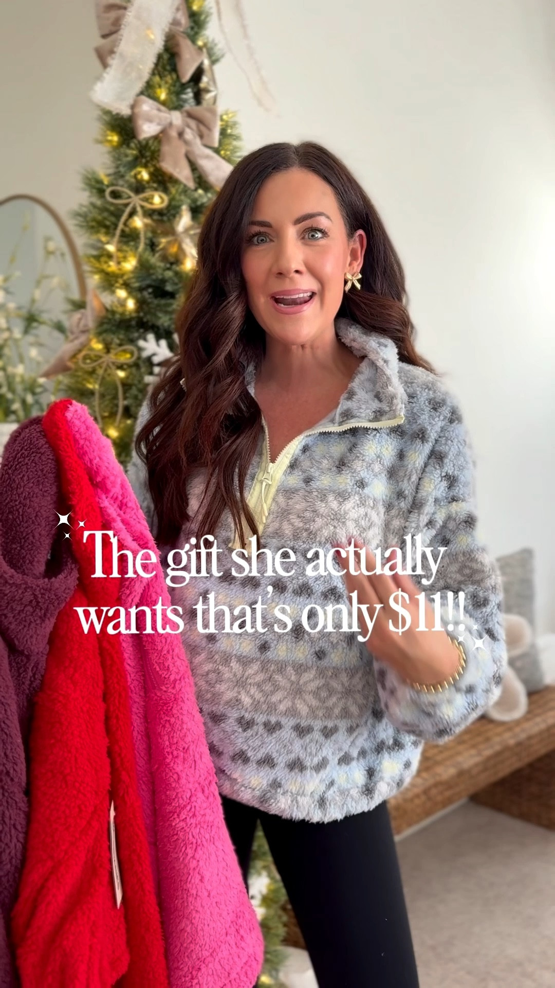 Comment DETAILS to shop✨the gift of cozy for only $10!! This Sherpa pullover is such a YES! Grab one as a gift & one for you!! There’s so many colors and fun prints online! 
.
.
SIZING-
I sized up to a large since it’s a Jr’s brand and I highly recommend sizing up ! If you’ve ordered these in the past, I think they don’t run as small as they did, but it is still a great oversized fit for me going with the large. 
.
.
#walmartstyle 

#LTKFindsUnder50 #LTKGiftGuide #LTKHoliday