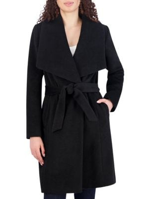 Cole Haan Belted Wool Blend Wrap Coat on SALE | Saks OFF 5TH | Saks Fifth Avenue OFF 5TH