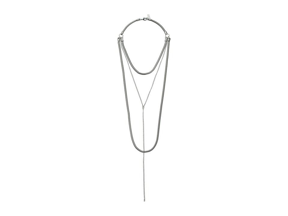 French Connection - Mix Chain Y Layered Necklace (Silver) Necklace | Zappos