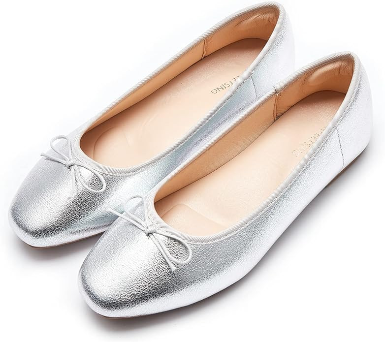 Women's Round Toe Ballet Flats Comfortable Bow Dressy Flats Shoes for Women | Amazon (US)
