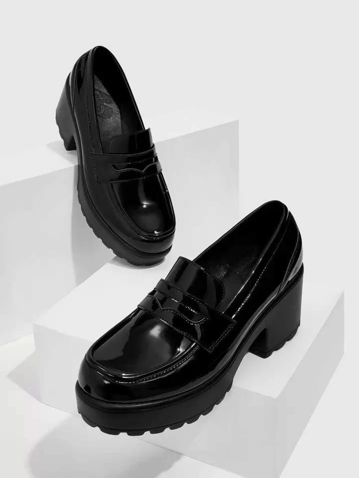 CUCCOO BIZCHIC Stitch Detail Platform Loafer Shoes For Summer Vacation Shoes Summer Back To Schoo... | SHEIN