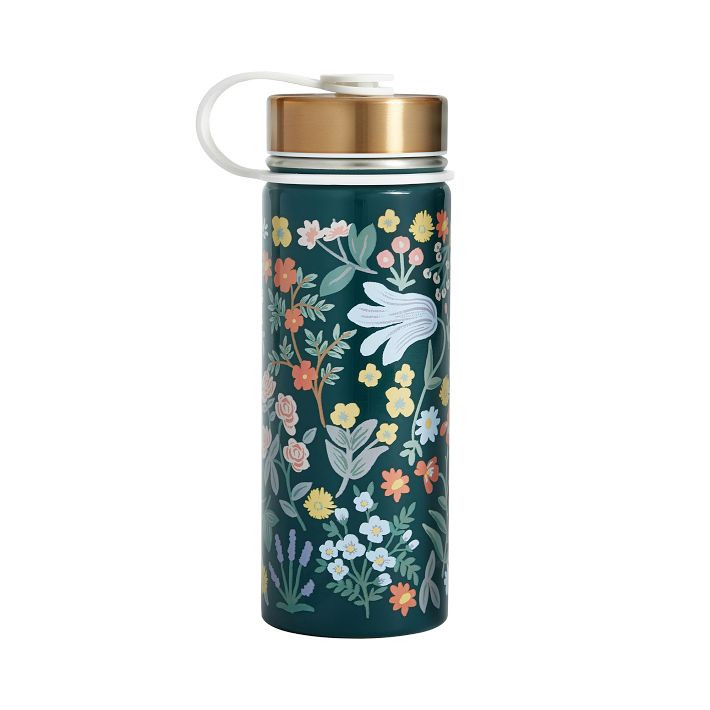 Rifle Paper Co. Bramble Fields Evergreen Slim Water Bottle | Pottery Barn Teen