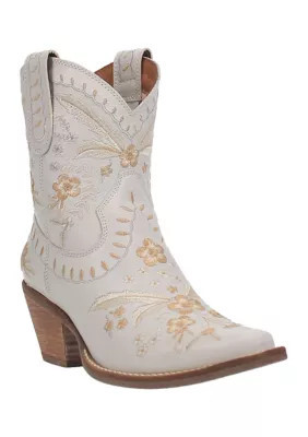 Dingo Women's Primrose Leather Bootie, White, 9.5M | Belk