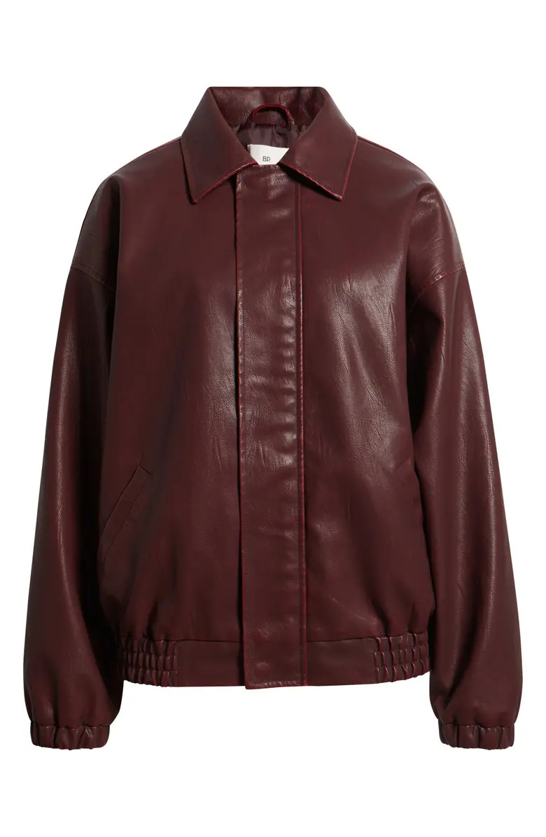 Oversize Faux Leather Jacket | Nordstrom