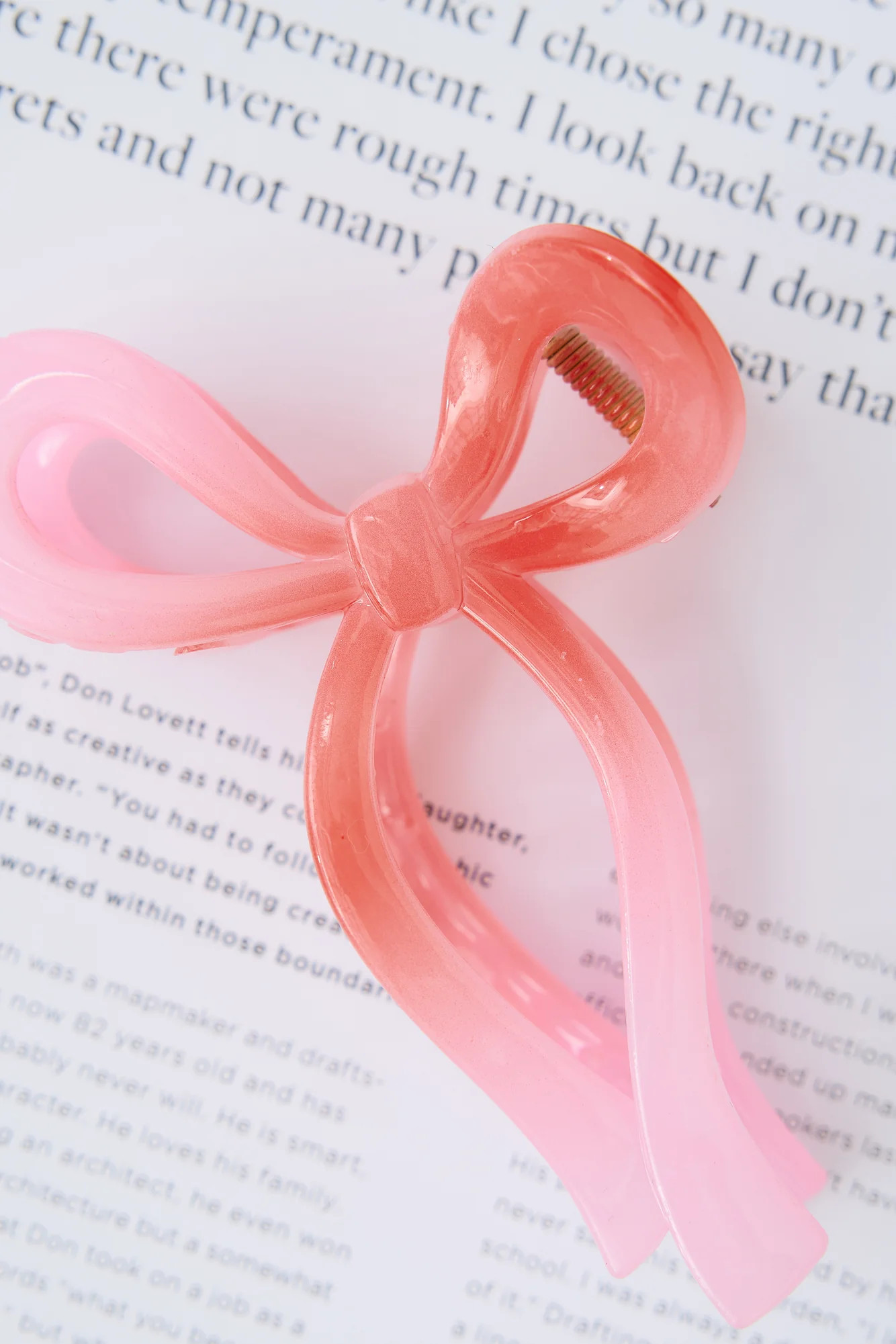 Ribbon Bows Claw Clip Ombre Pink | Hello Molly (US)