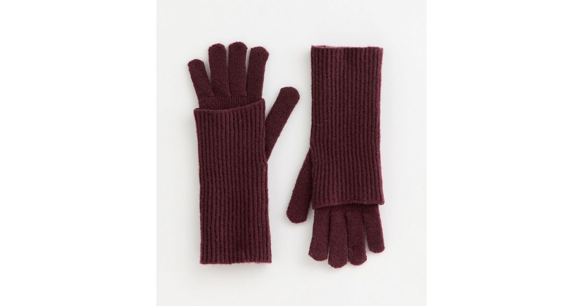 Burgundy Glove and Detachable Handwarmer | New Look | New Look (UK)
