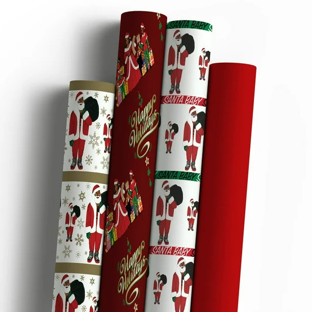 Mah Melanin Holiday Magic Premium Holiday Wrapping Paper, 4 pk. | Sam's Club