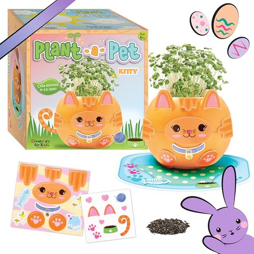 Creativity for Kids Plant-A-Pet: Kitty - Arts and Crafts for Ages 6-8+, Gifts for Girls and Stocking Stuffers, Boy and Girl Toys, Chia Seed Plant Pet | Amazon (US)