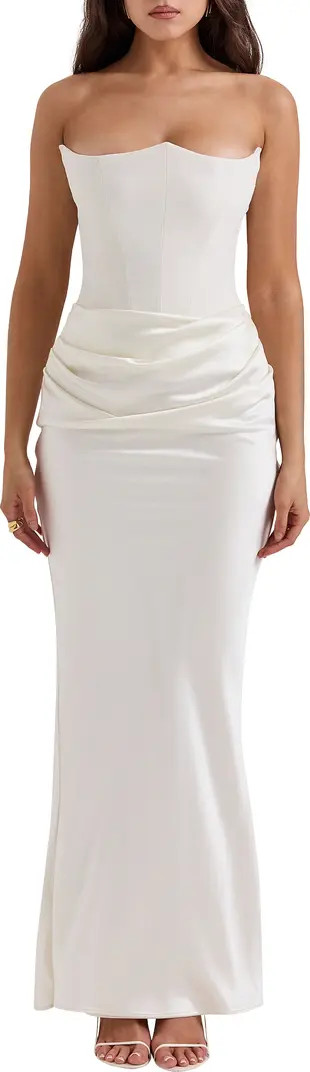 Persephone Strapless Satin Corset Cocktail Dress | Nordstrom