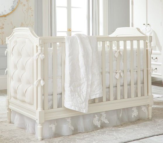 Blythe Upholstered Convertible Crib | Pottery Barn Kids