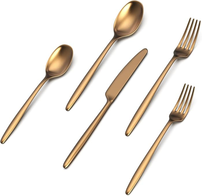 Ava 40-Piece Flatware Set, 18/10 Stainless Steel | Amazon (US)