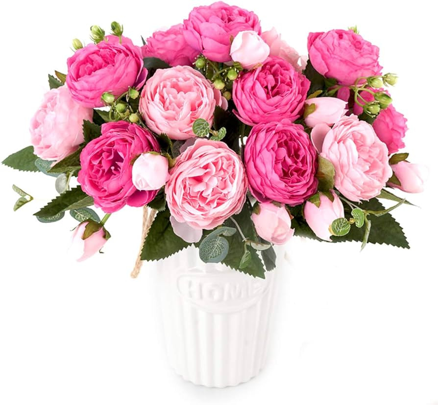 4Packs Artificial Peony Silk Flowers Fake Glorious Flower Bouquets for Wedding Party Bridal Home ... | Amazon (CA)