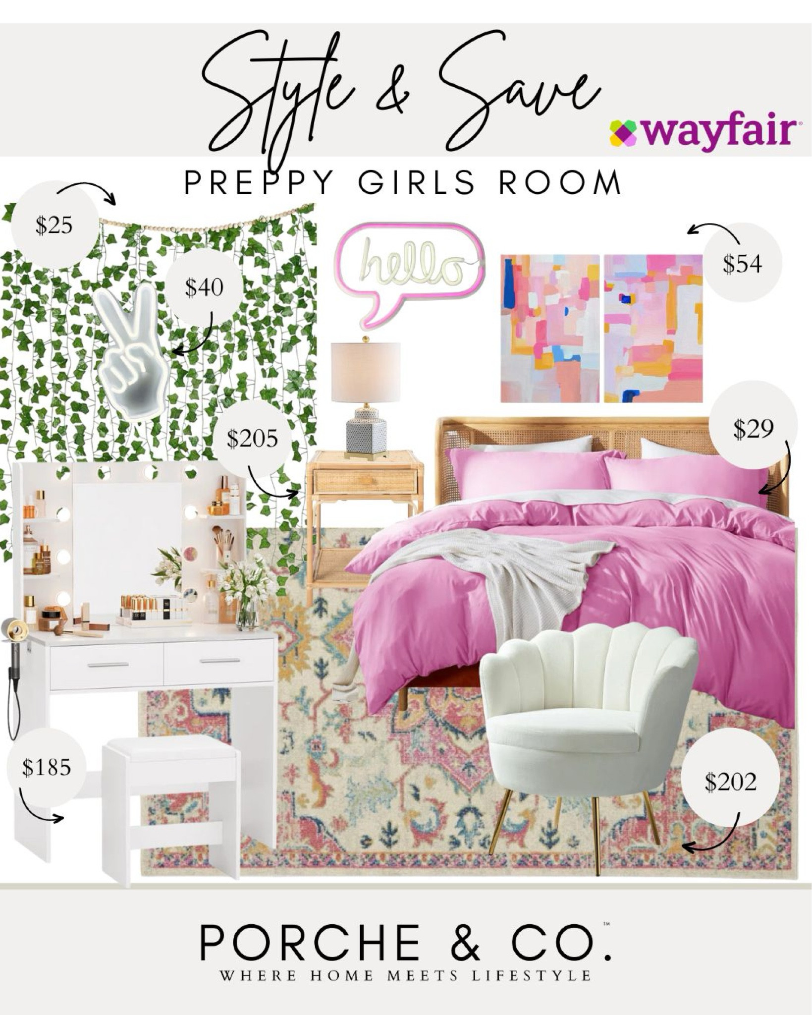 Wayfair, preppy girls room, girls bedroom, girls room decor
#visionboard #moodboard #porcheandco

#LTKKids #LTKStyleTip #LTKHome