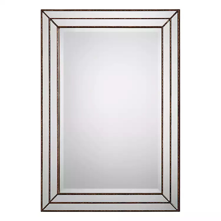 Bronze Metallic Grooved Texture Wall Mirror | Kirkland's Home