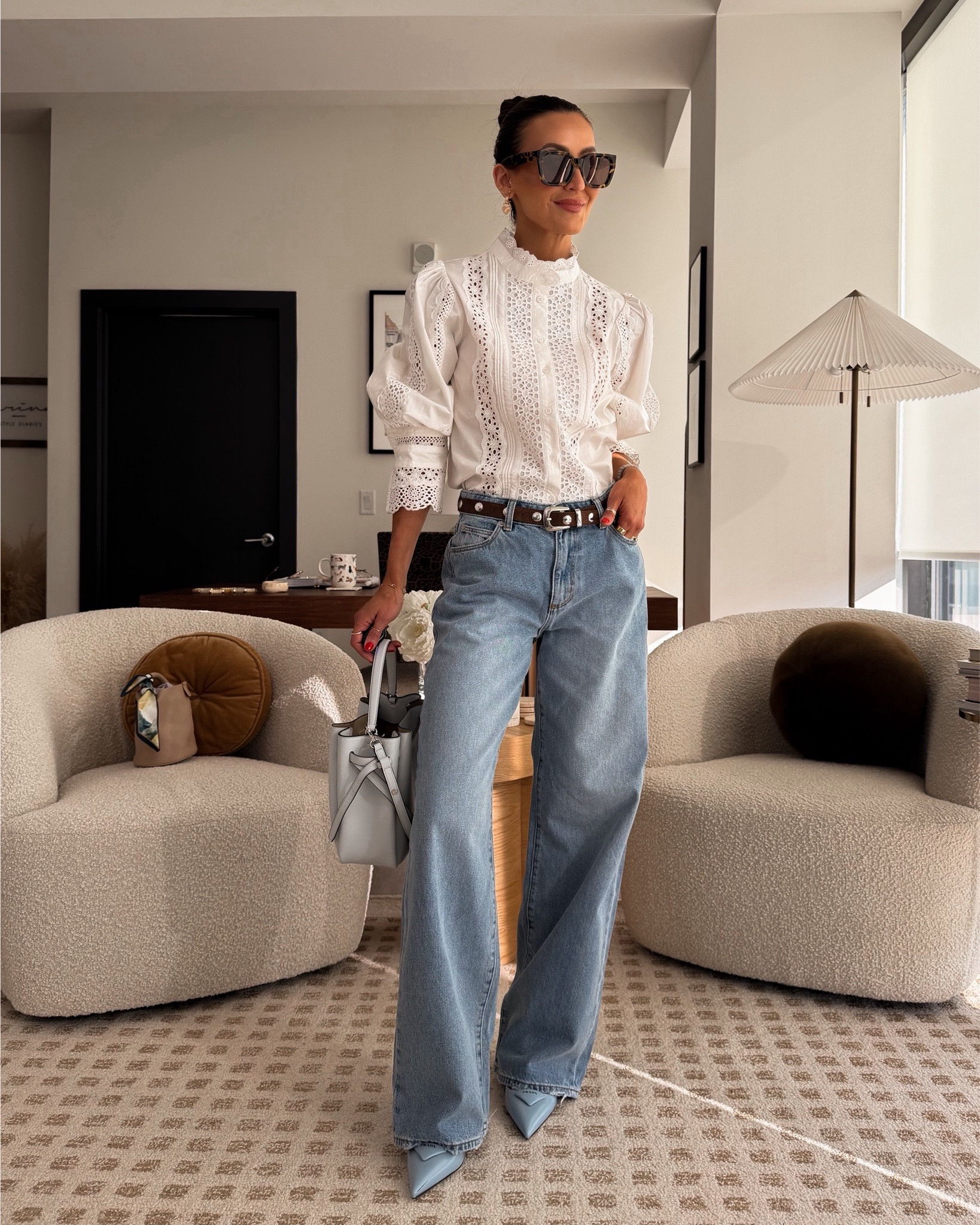 These wide leg jeans have such a beautiful drape but still feel polished - if you’re looking for the ultimate everyday style jeans with a relaxed fit look no more!! Wearing size 25, love the length, I’m just shy of 5’5” - great price point!  xs top 
@Avara 

#LTKSeasonal #LTKOver40 #LTKootd