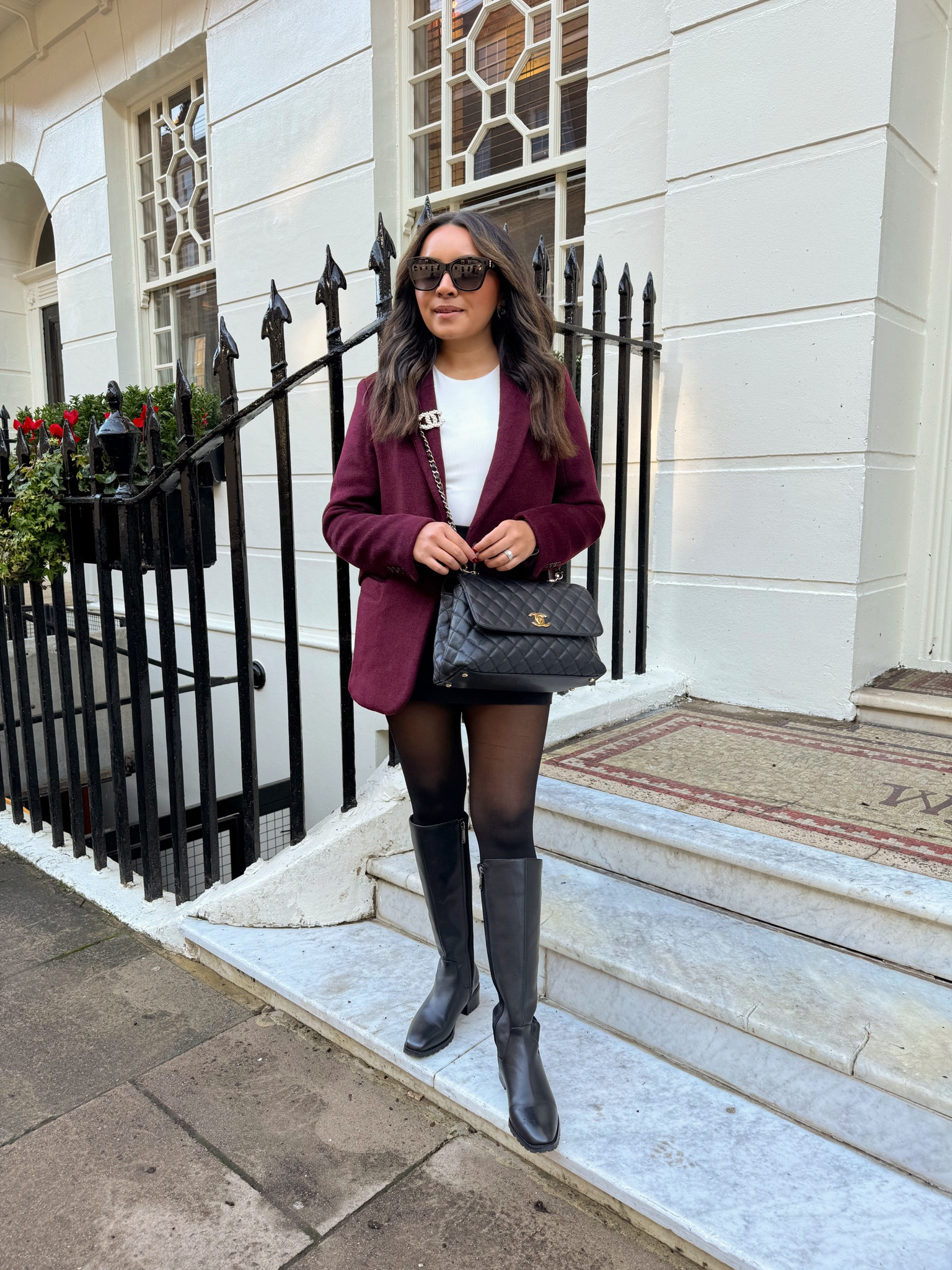 Extra 15% off my mini skort & blazer with code SWEATERSAF Code valid through 10/14!

Burgundy wool blazer size XXS TTS
White long sleeve size XS TTS 
Black mini skort size size small - usually a size 2/26, I have a little room in the waist 
Tights size S TTS
Waterproof black boots size 5.5 TTS
Lip liner shade nude brun
Lipgloss shade brown sugar 
David’s shirt size medium 

London outfit 
Europe trip 
Europe outfit 
Fall outfit 
Fall fashion 
European fashion 
Fall style 

Honey Sweet Petite 
Honeysweetpetite 

Comment SHOP below to receive a DM with the link to shop this post on my LTK ⬇ https://liketk.it/4TLz7 #ltkseasonal #ltkstyletip #ltktravel

#LTKTravel #LTKStyleTip #LTKSaleAlert