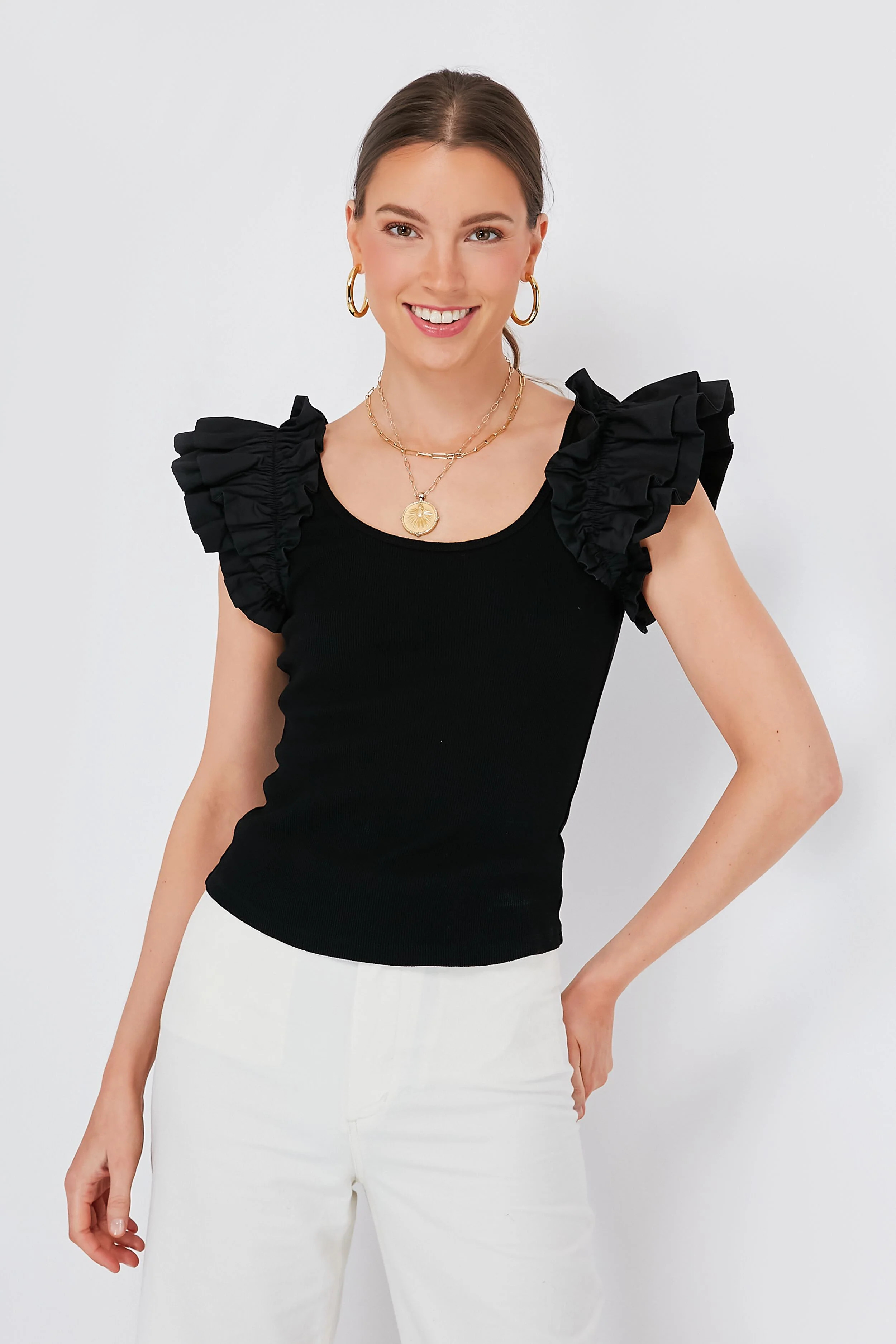 Black Ruffle Rita Top | Tuckernuck (US)