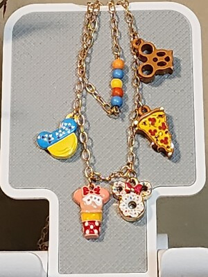 Disney Parks Mickey & Minnie Snack Food Layered Necklace | eBay US