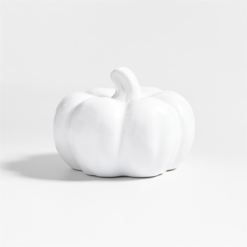 White Ceramic Pumpkin + Reviews | Crate & Barrel | Crate & Barrel