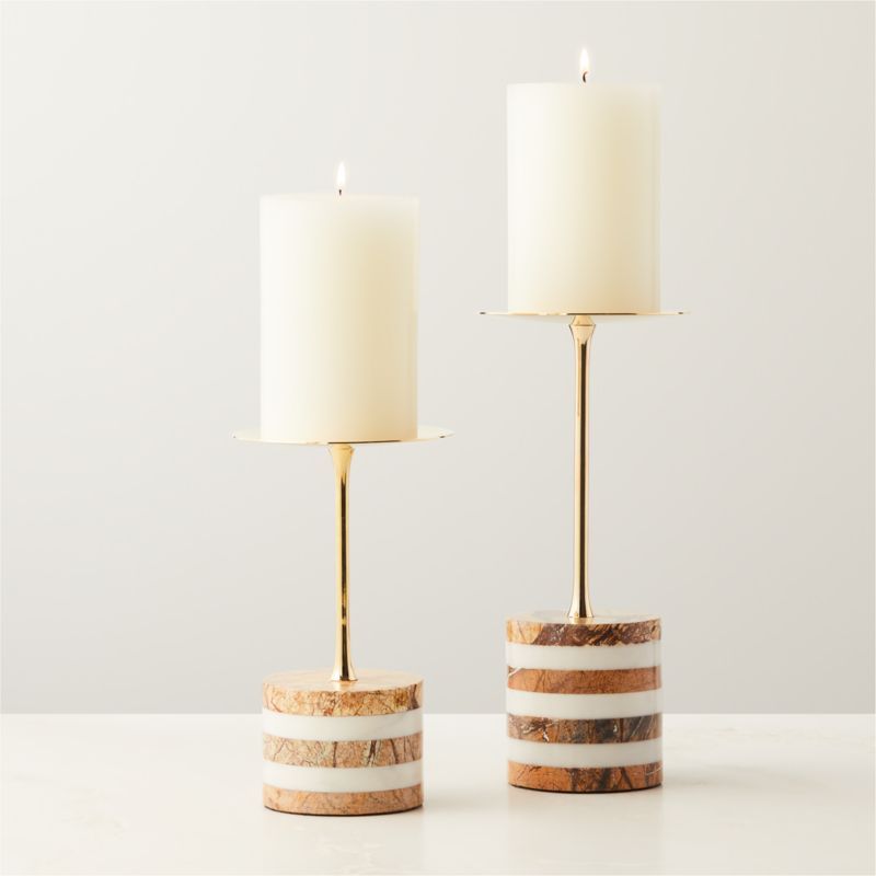 Stacked Marble Candle Stands | CB2 | CB2