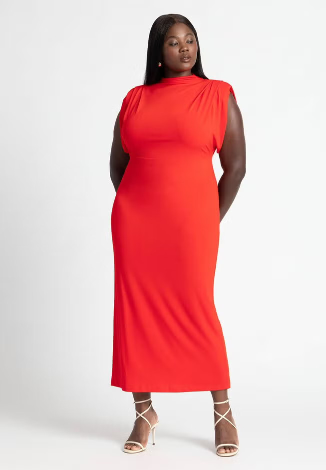 Funnel Neck Midi Dress | Eloquii