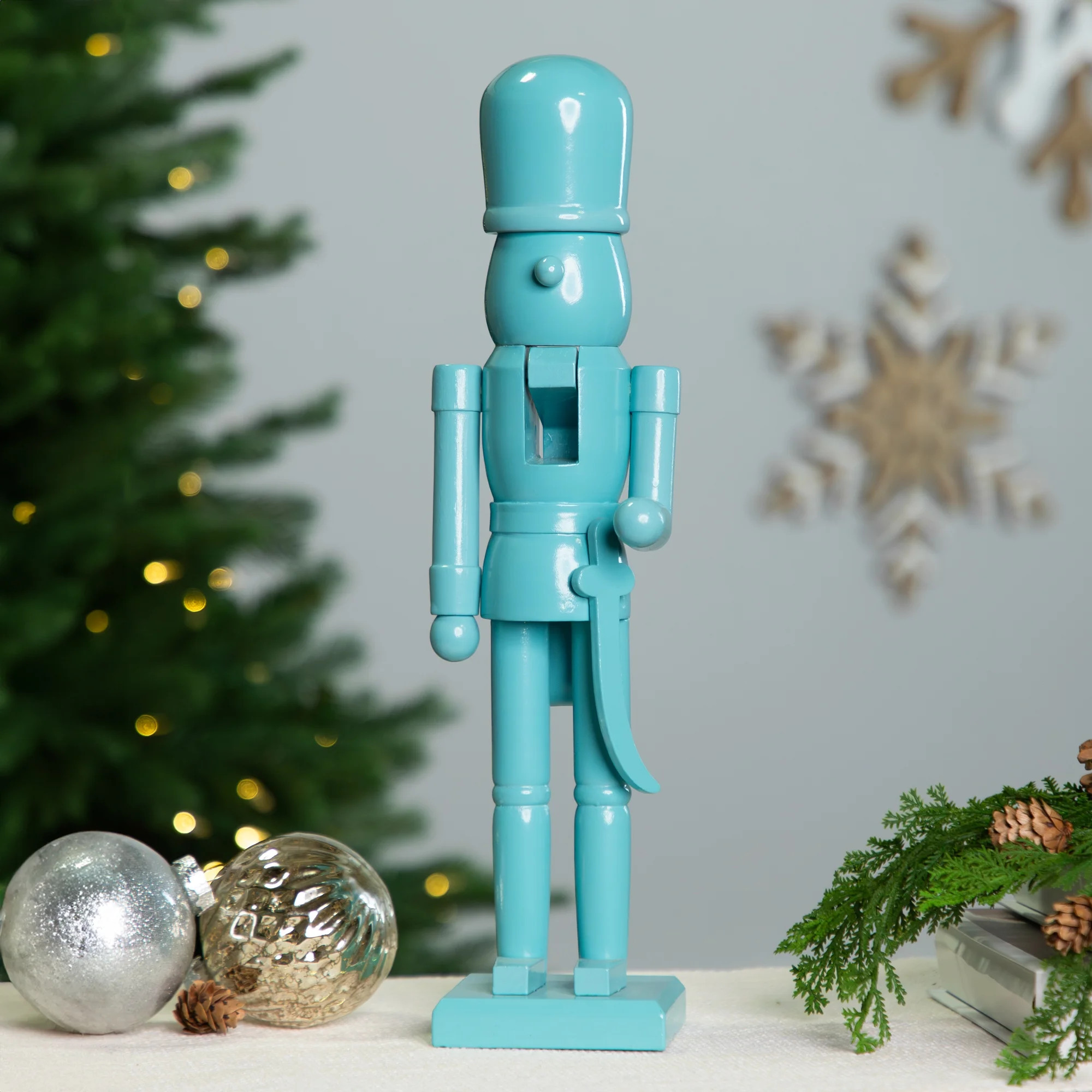 Northlight Nutcracker Soldier with Sword Christmas Figure - 15" - Sky Blue | Walmart (US)