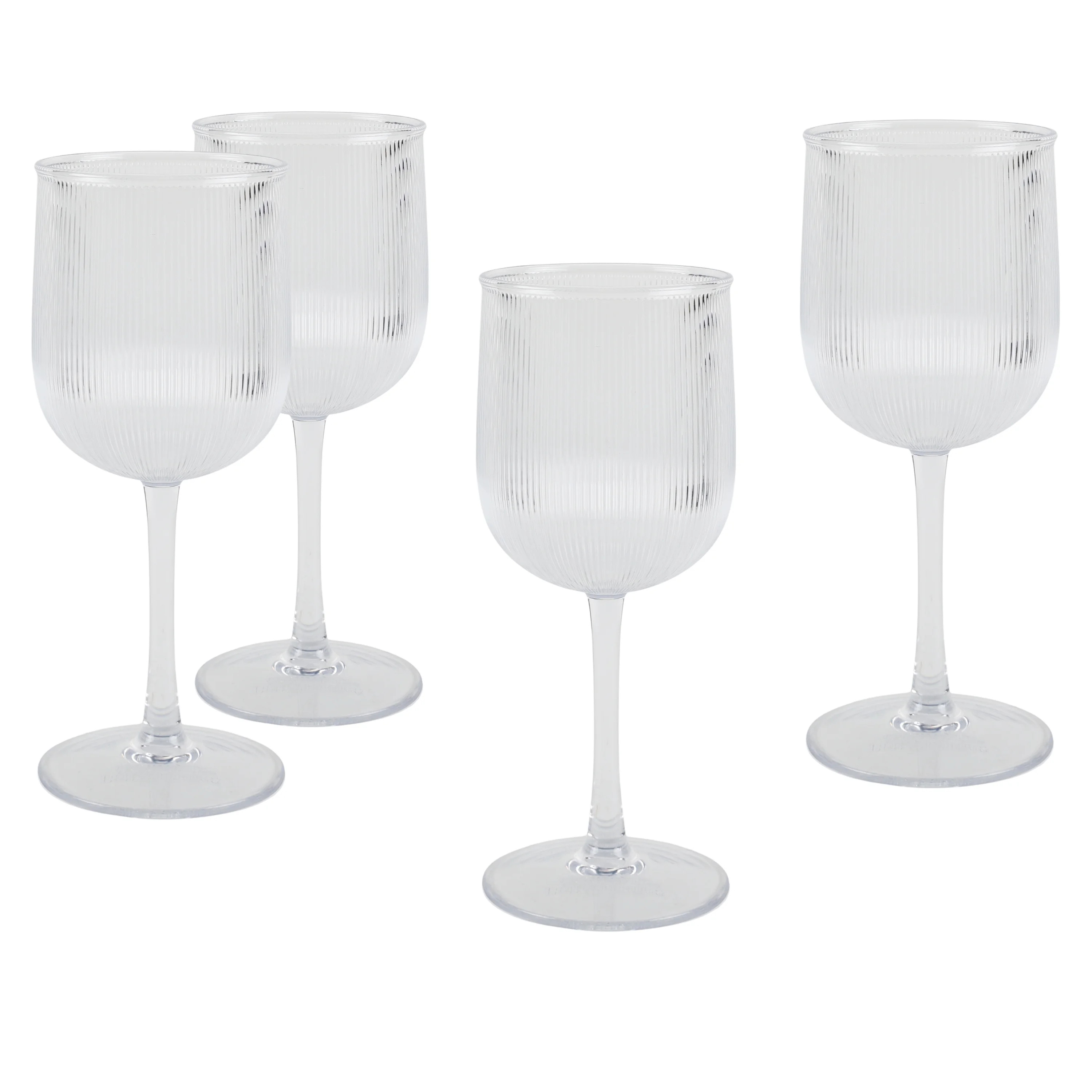 Better Homes & Gardens 4-Piece Clear Ribbed Tritan Wine Glass Set | Walmart (US)