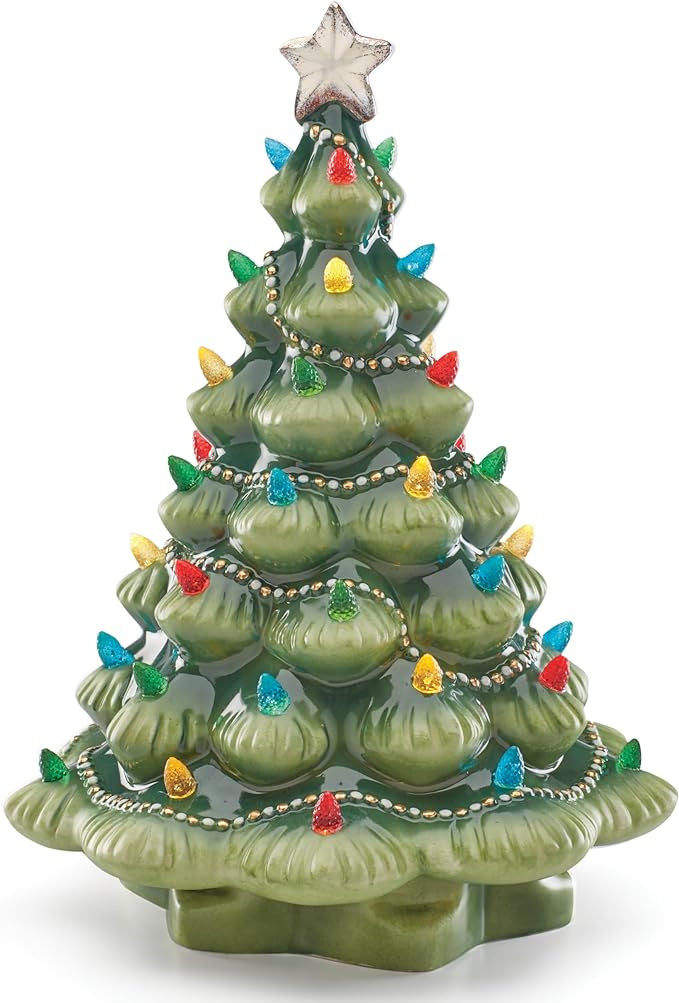 Lenox 890573 Treasured Traditions Green Light-Up Tree Figurine, Christmas & Holiday Decor | Amazon (US)