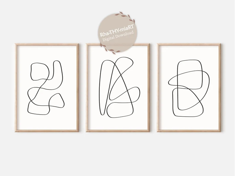 Continuous Line Art  MINIMALISTIC  Set of 3 Prints Large | Etsy | Etsy (US)