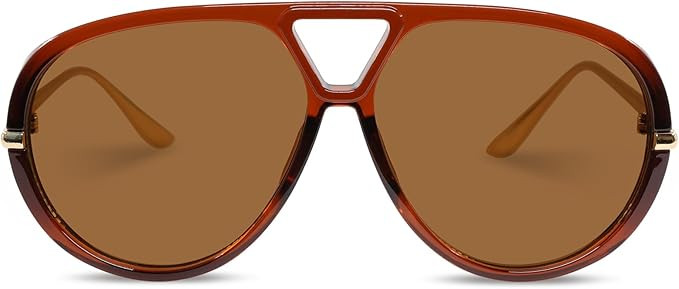 Retro Polarized Aviator Sunglasses for Women Men Oversized Classic 70s Trendy Square Sun Glasses ... | Amazon (US)