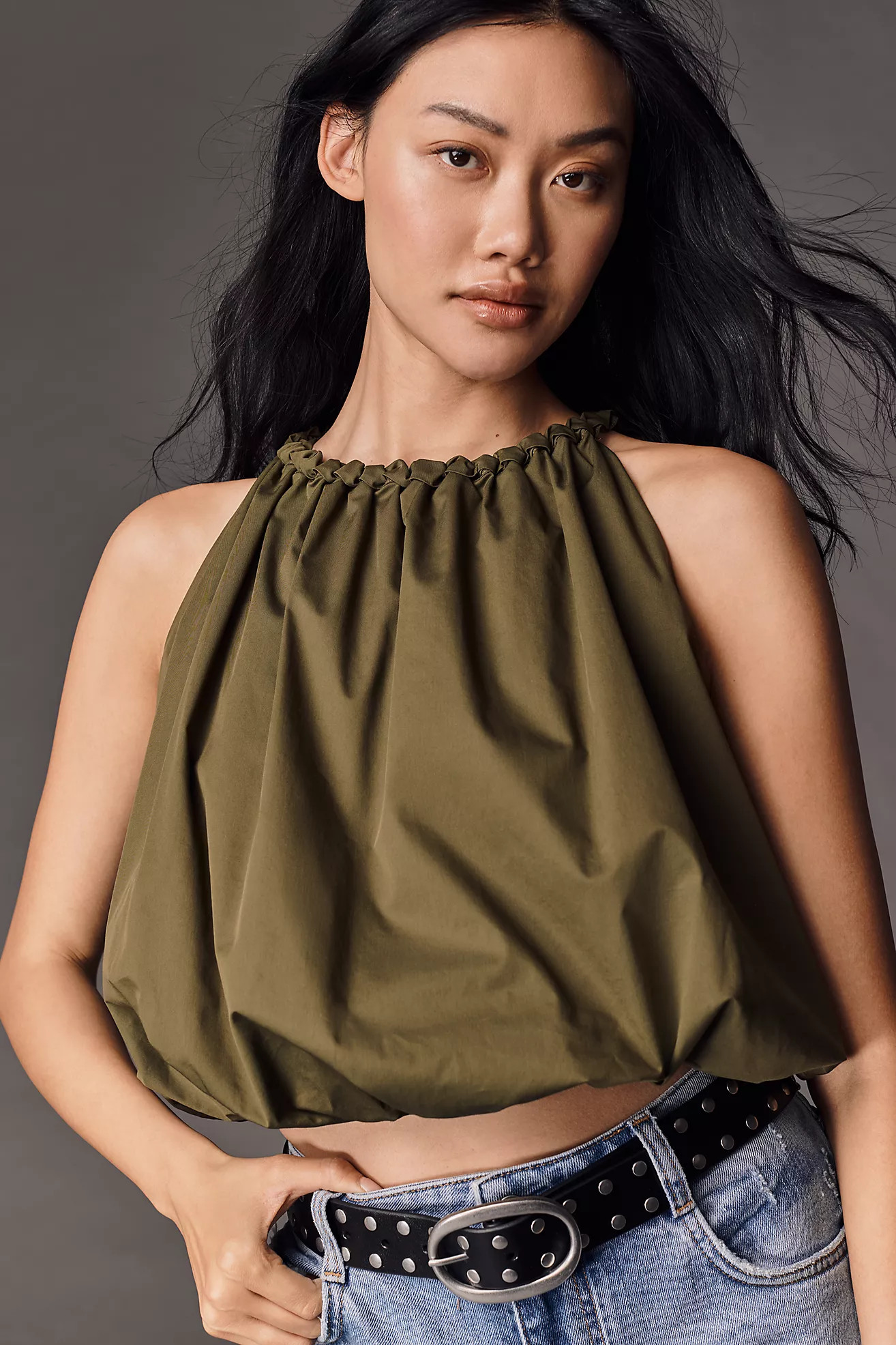 En Saison Marianne Bubble-Hem Blouse | Anthropologie (US)