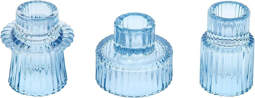 Vixdonos Glass Candlestick Holders Tealight Candle Holders for Table Centerpieces, Wedding Decor ... | Amazon (US)