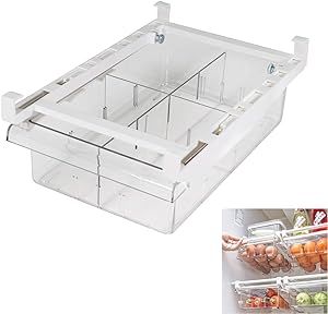YekouMax Fridge Drawer Organizer, Refrigerator Organizer Bins, Pull Out with Handle, Fridge Shelf... | Amazon (US)