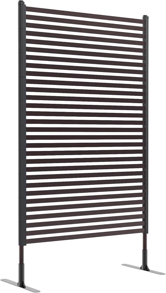 Outdoor Privacy Screens Freestanding, 36" W x 71" H Overall Poly-Coating Steel Pipes and Slats, R... | Amazon (US)