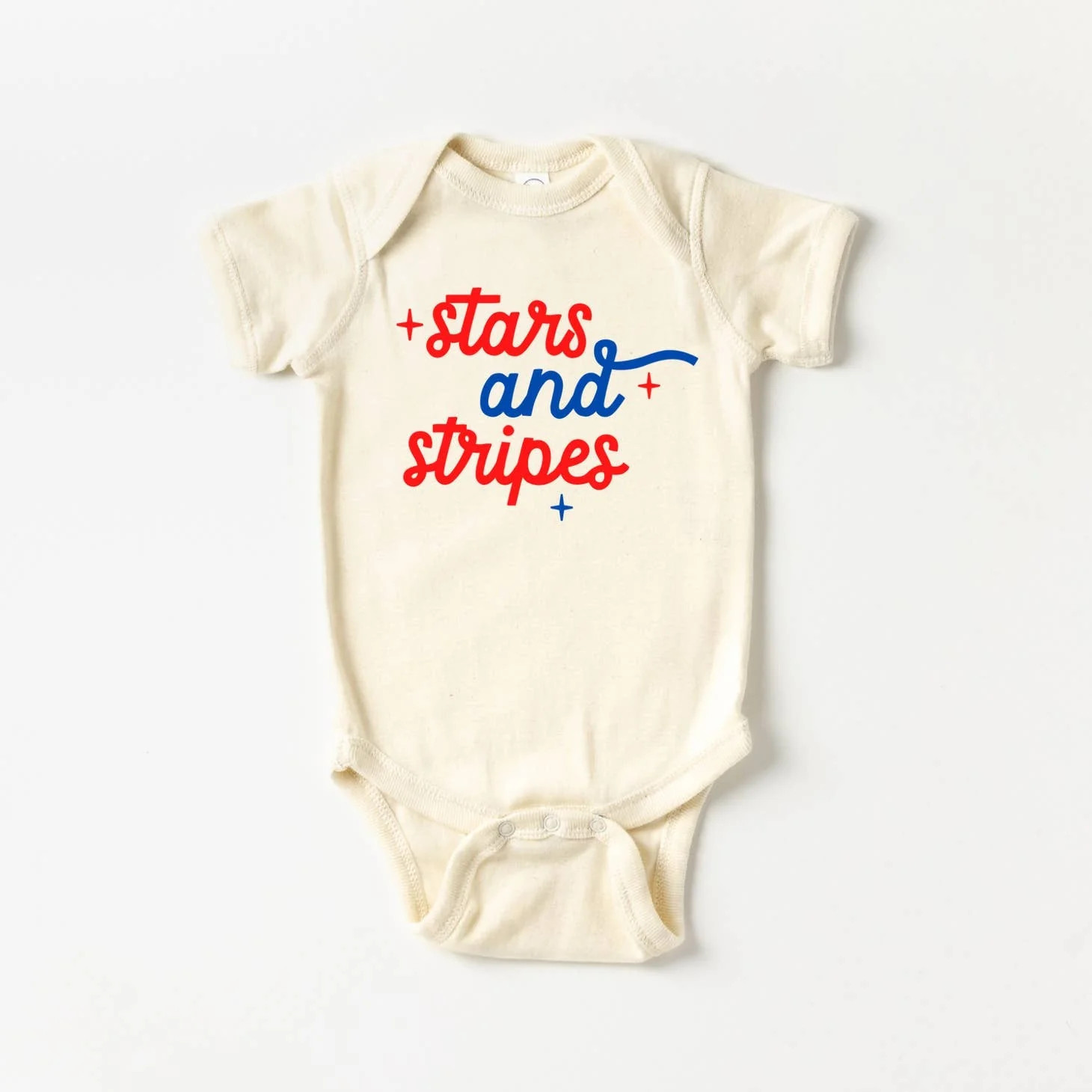 Graphic Short Sleeve Bodysuit, Stars and Stripes | SpearmintLOVE